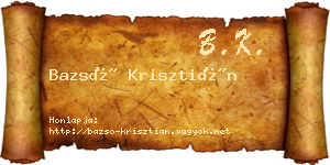 Bazsó Krisztián névjegykártya