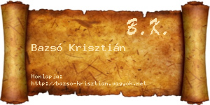 Bazsó Krisztián névjegykártya